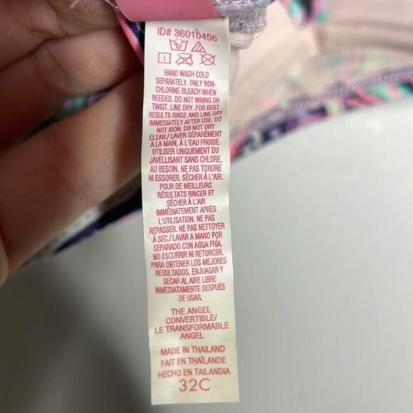 Victorias Secret Swim Size 32C Pink Purple Paisley Push Up Bikini Top Vacation - Picture 9 of 9